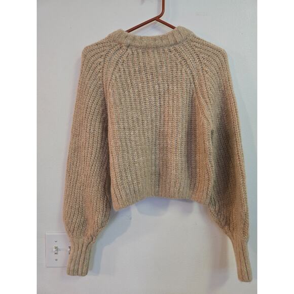 H&M Brown Alpaca Blend Rib-Knit Oversized Sweater, Size XS - Picture 1 of 8